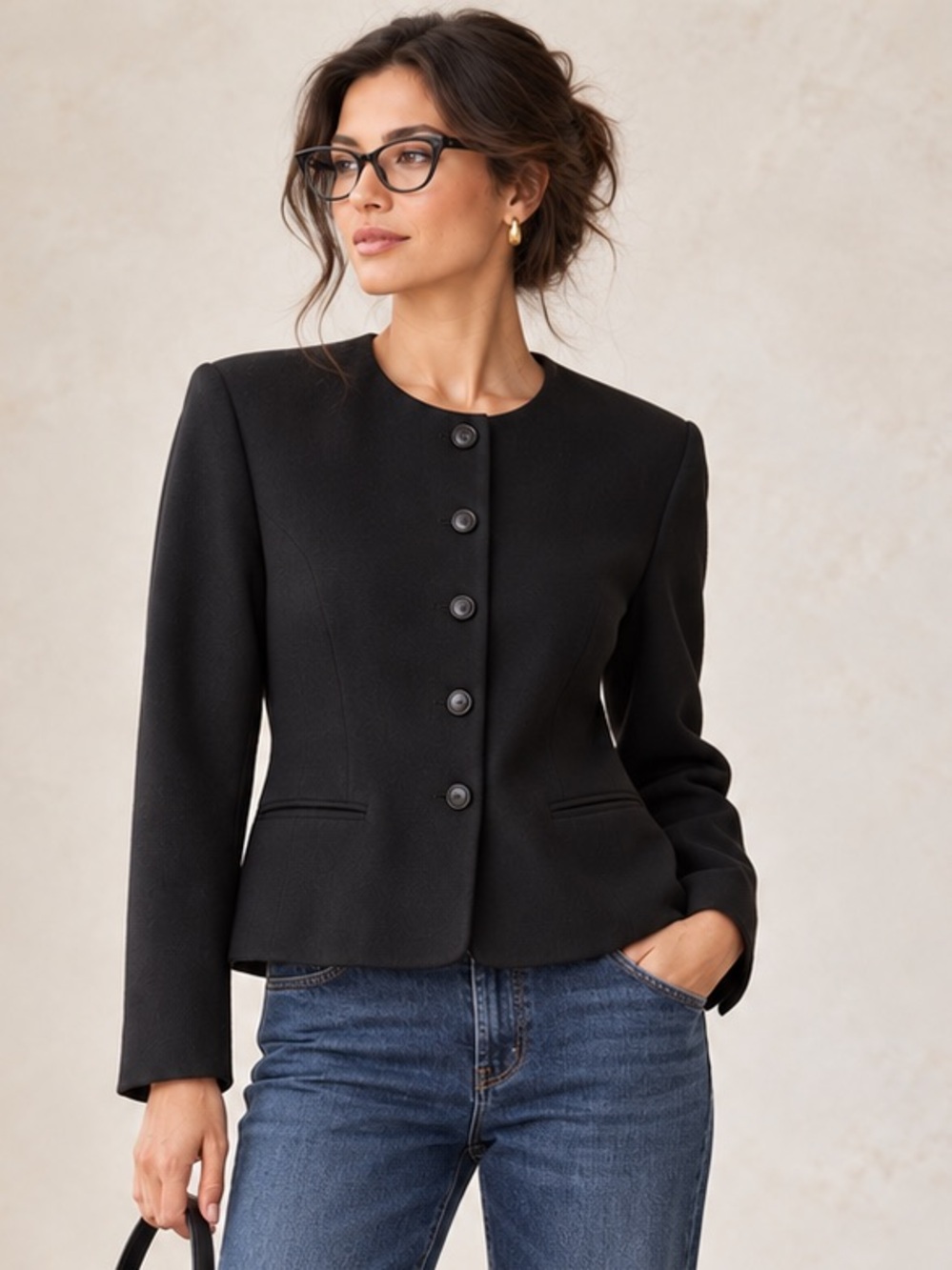Black Wool Cashmere Blazer | Luxury | 90s Avant Garde Minimalist Chic